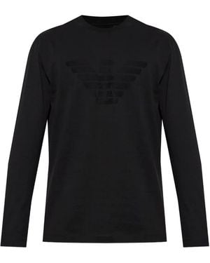 Emporio Armani Eagle-emblem long-sleeve T-shirt - Schwarz