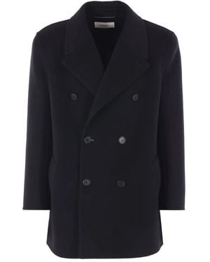 Saint Laurent Double-Breasted Coat - Blue