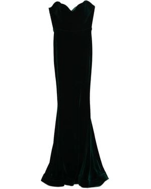 Cristallini Robe Longue Enya À Encolure Cœur - Noir