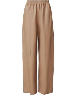 Fabiana Filippi Elasticated-Waist Leather Trousers - Natural