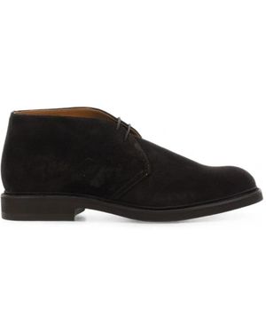 Berwick Shoes Suede Desert Boots - Black
