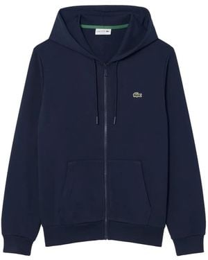 Lacoste Zip-Up Fleece Hoodie - Blue