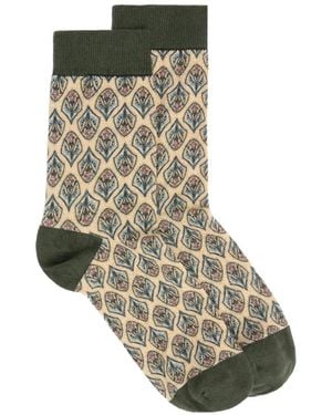 Momoní Nanami Patterned Socks - Natural