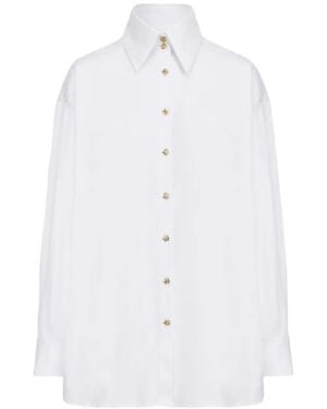 Violante Nessi Dadamaino Geometric-Button Oversized Shirt - White