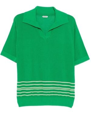 Bode Striped Boxy Polo - Green