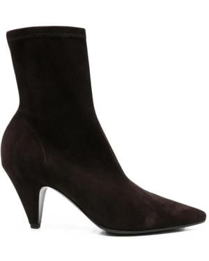 Roberto Del Carlo Pointed-Toe Suede Ankle Boots - Black