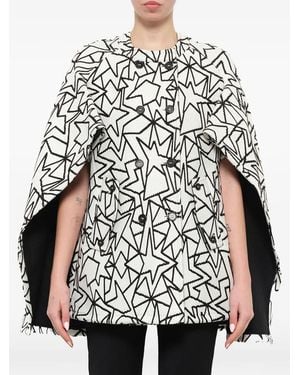 Neil Barrett Jacquard Cape - White
