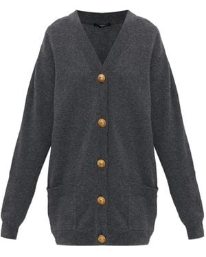 Balmain Button Pockets Cardigan - Grey