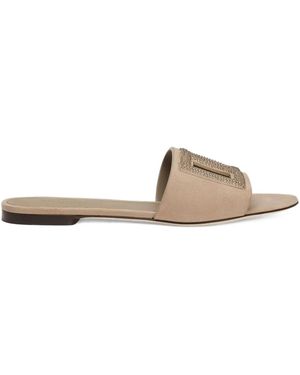Dolce & Gabbana Sandalias con apliques de cristal - Blanco
