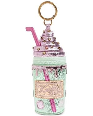 Kurt Geiger Crystal-Embellished Pouch Key Ring - White