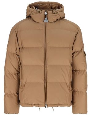 Moncler Himalaya Hooded Short Down Jacket - Brown