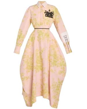 Erdem Floral Appliqué Dress - Metallic