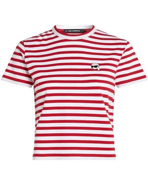 KARL LAGERFELD Mc Striped T-Shirt - Red