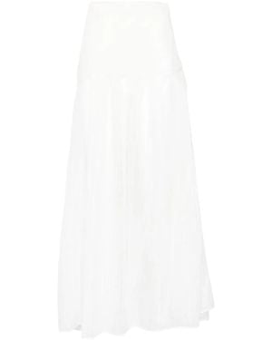 Paris Georgia Basics シルクボイル プリーツスカート - ホワイト