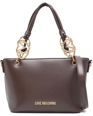 Love Moschino ロゴプレート ハンドバッグ - ホワイト