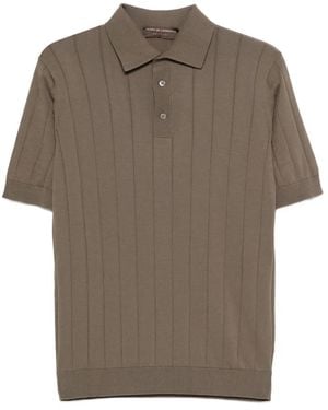 FILIPPO DE LAURENTIIS Ribbed Polo Shirt - Grey