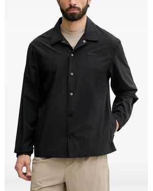 Guess Logo-Print Press-Stud Jacket - Black