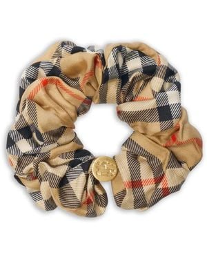 Burberry Silk Check Mini Scrunchie - Metallic