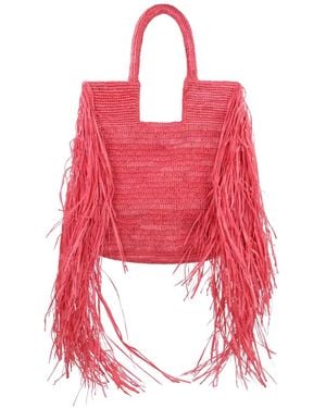 MADE FOR A WOMAN Kifafa Frange Tote Bag - Red