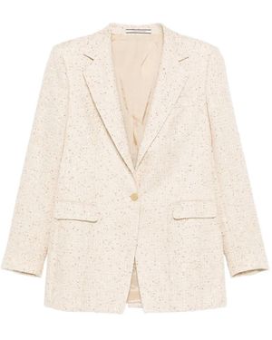 Tagliatore Sequin-Embellished Tweed Jacket - Natural