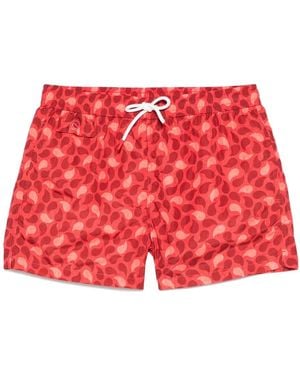 Kiton プリント トランクス水着 - レッド