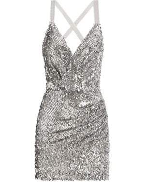 Dolce & Gabbana Sequin Crossover Dress - Metallic