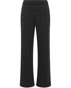 Marine Serre Moon-Logo Fleece Sweatpants - Black