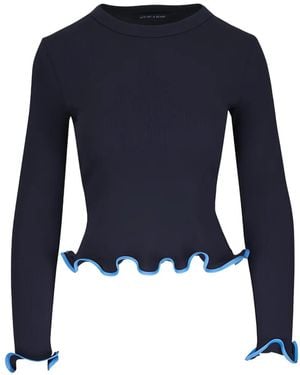 Veronica Beard Elianne Ruffled Jumper - Blue