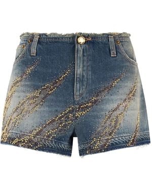 Roberto Cavalli Zebra-Pattern Shorts - Blue