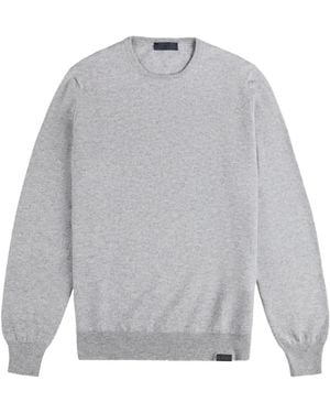 Fay Round-Neck Long-Sleeved Sweater - Grey