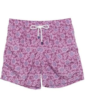 R'osi Floral-Print Drawstring Swim Shorts - Purple