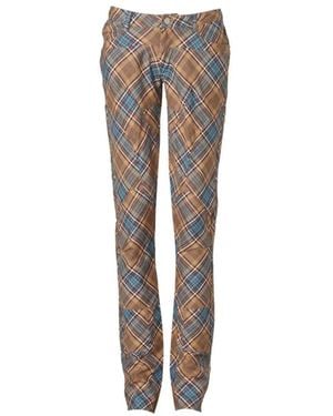 Collina Strada Rawr Plaid-Pattern Trousers - White