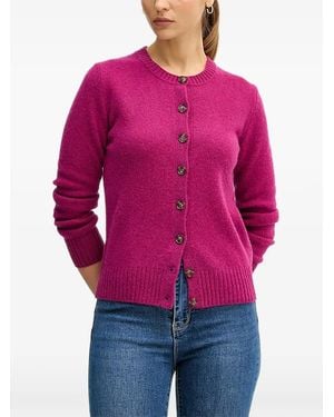 Benetton Buttoned Knitted Cardigan - Red