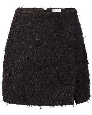 Nina Ricci Frayed Tweed Mini Skirt - Black