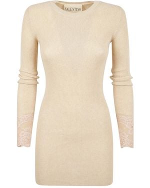 Valentino Garavani Long-Sleeve Mini Dress - Natural