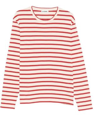 Jil Sander Striped T-Shirt - Red
