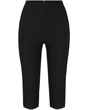 Elisabetta Franchi Crêpe And Satin Lightweight Trousers - Black