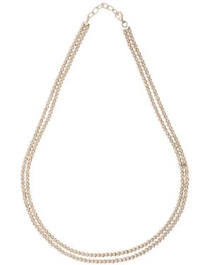 Desmo Crystal Double-Row Necklace - White