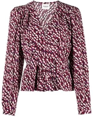 Isabel Marant Eddy アニマルプリント ブラウス - レッド