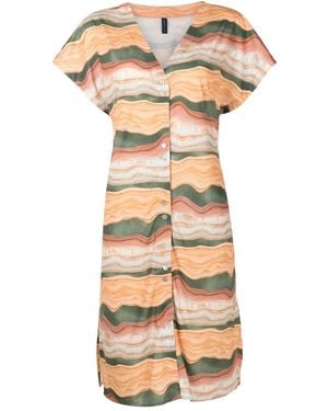 Lygia & Nanny Midi-Jurk Met Abstracte Print - Bruin