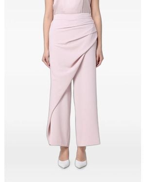 Hanita Draped Jersey-Texture Pants - Pink
