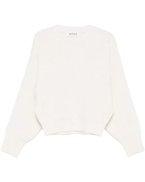 Rohe Skulpturaler Pullover - Weiß