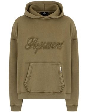 Represent Embroidered Logo Hoodie - Green