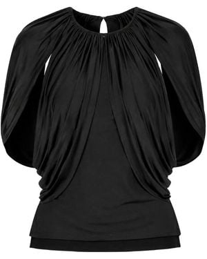 Anna October Evangeline Draped Blouse - Black