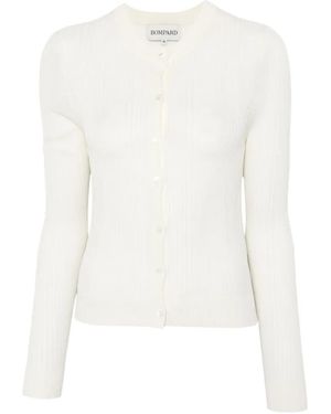 Bompard Ribbed Cardigan - White