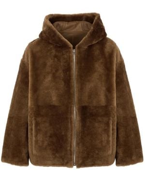 Yves Salomon Chaqueta Con Capucha - Marrón