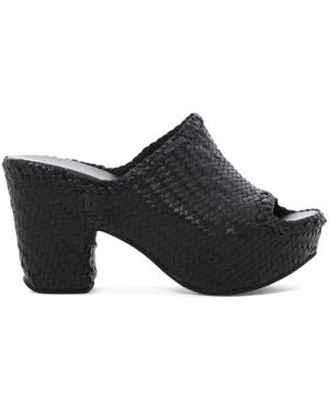 Roberto Del Carlo Bianca Leather Mules - Black