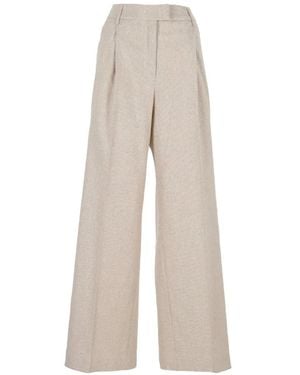 PT Torino Pantalon Ample À Design Plissé - White