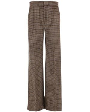 Sa Su Phi Checked Wool Pants - Brown
