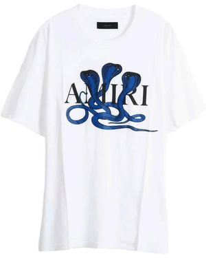 Amiri Cobra-Print Logo-Print T-Shirt - Wit